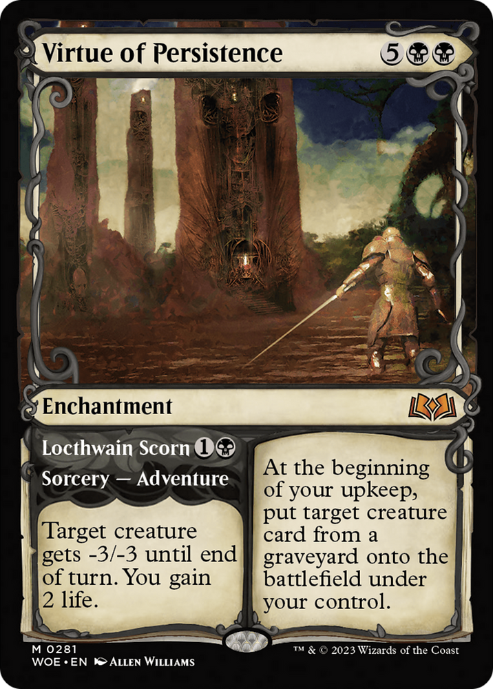 Virtue of Persistence // Locthwain Scorn (Showcase) [Wilds of Eldraine] Magic: The Gathering