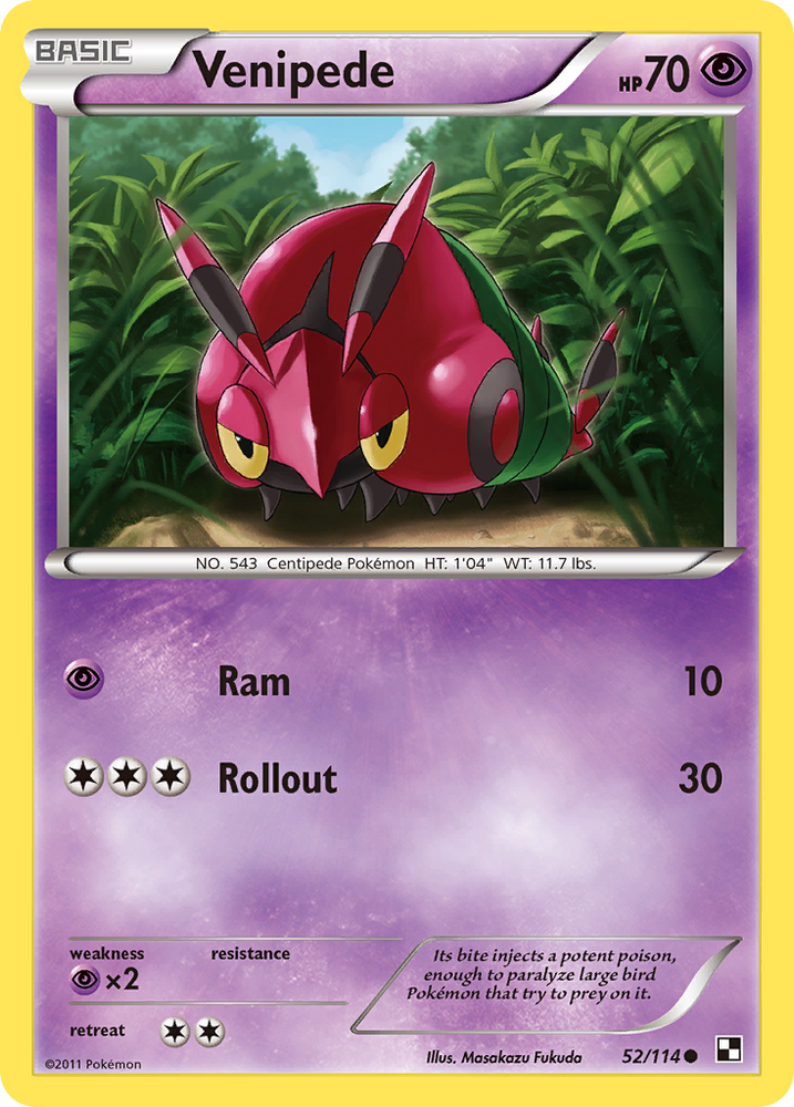 Venipede (52/114) [Black & White: Base Set] Pokémon