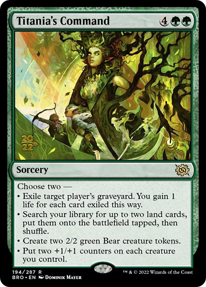 Titania's Command [The Brothers' War Prerelease Promos] Magic: The Gathering