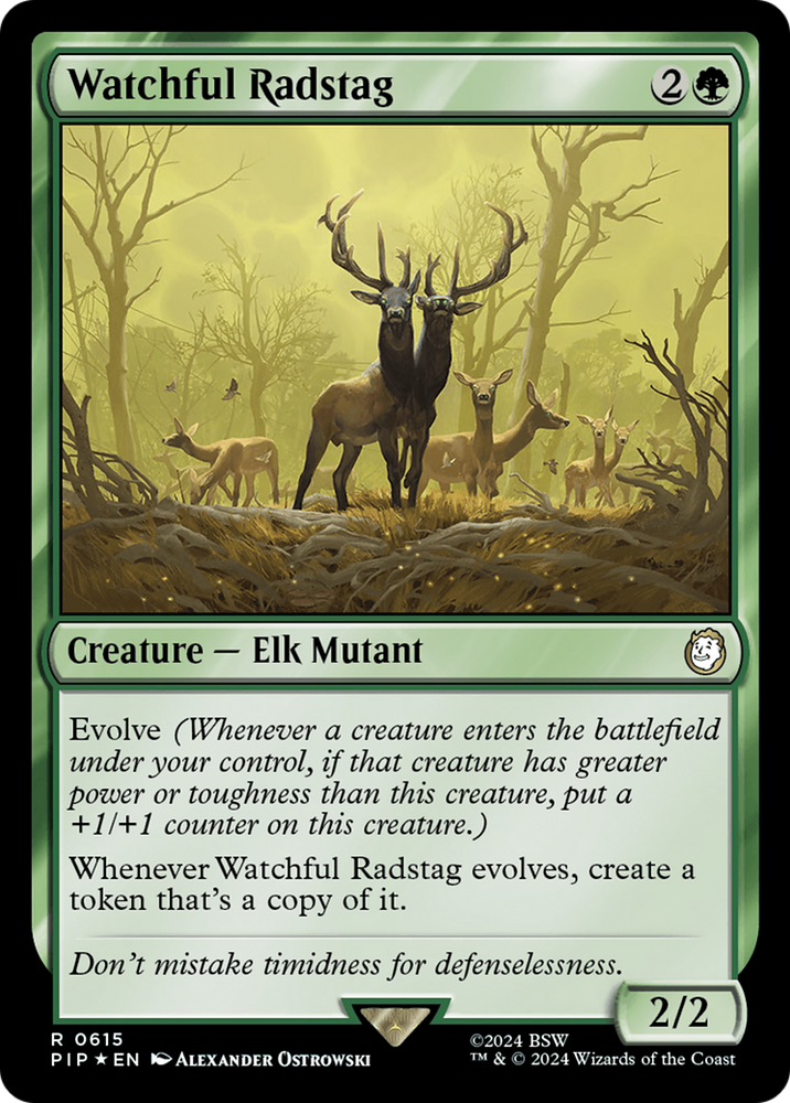 Watchful Radstag (Surge Foil) [Fallout] Magic: The Gathering