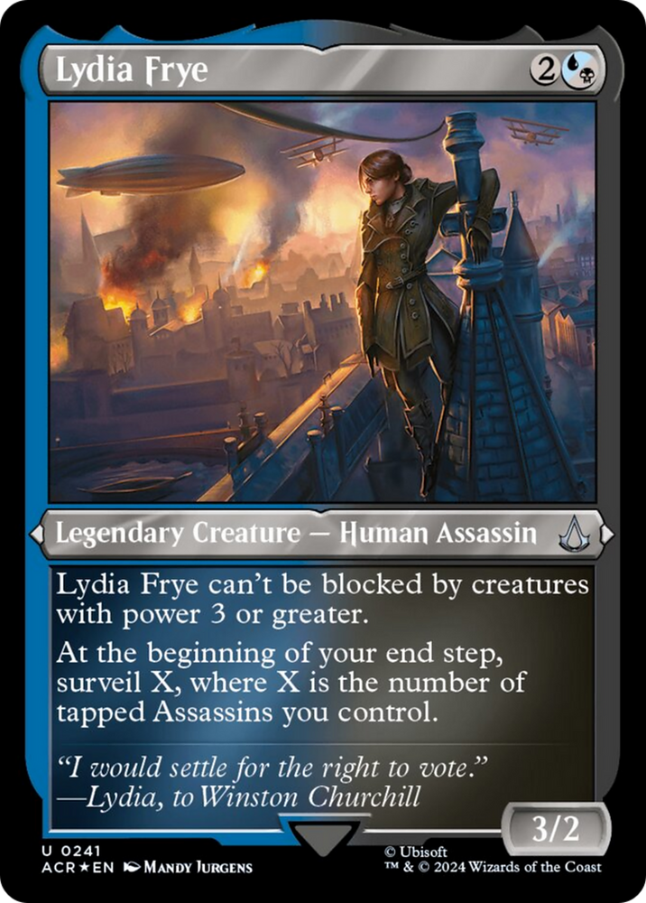 Lydia Frye (Foil Etched) [Assassin's Creed] Magic: The Gathering