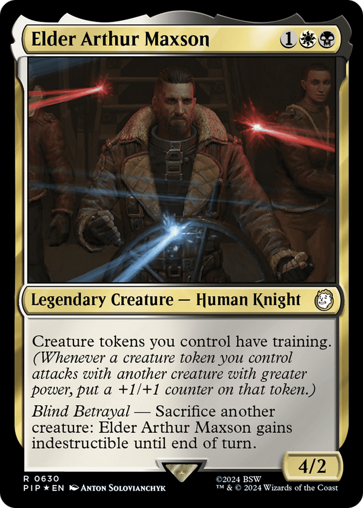 Elder Arthur Maxson (Surge Foil) [Fallout] Magic: The Gathering