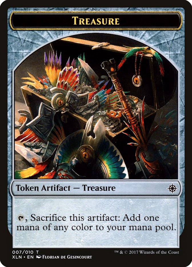 Saproling // Treasure (007) Double-Sided Token [Explorers of Ixalan Tokens] Magic: The Gathering