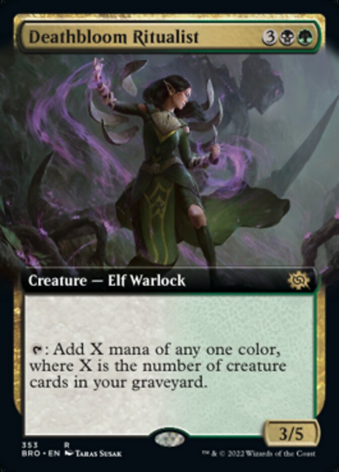 Deathbloom Ritualist (Extended Art) [The Brothers' War] Magic: The Gathering