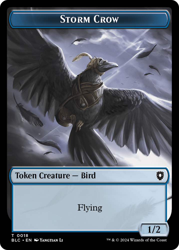 Storm Crow // Frog Lizard Double-Sided Token [Bloomburrow Commander Tokens] Magic: The Gathering