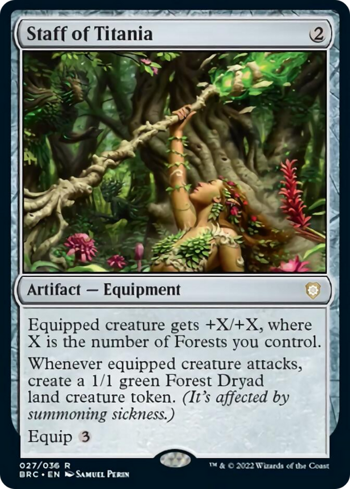 Staff of Titania [The Brothers' War Commander] Magic: The Gathering