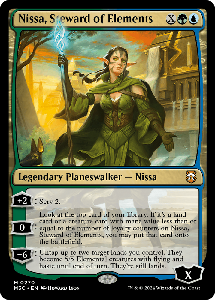 Nissa, Steward of Elements (Ripple Foil) [Modern Horizons 3 Commander] Magic: The Gathering