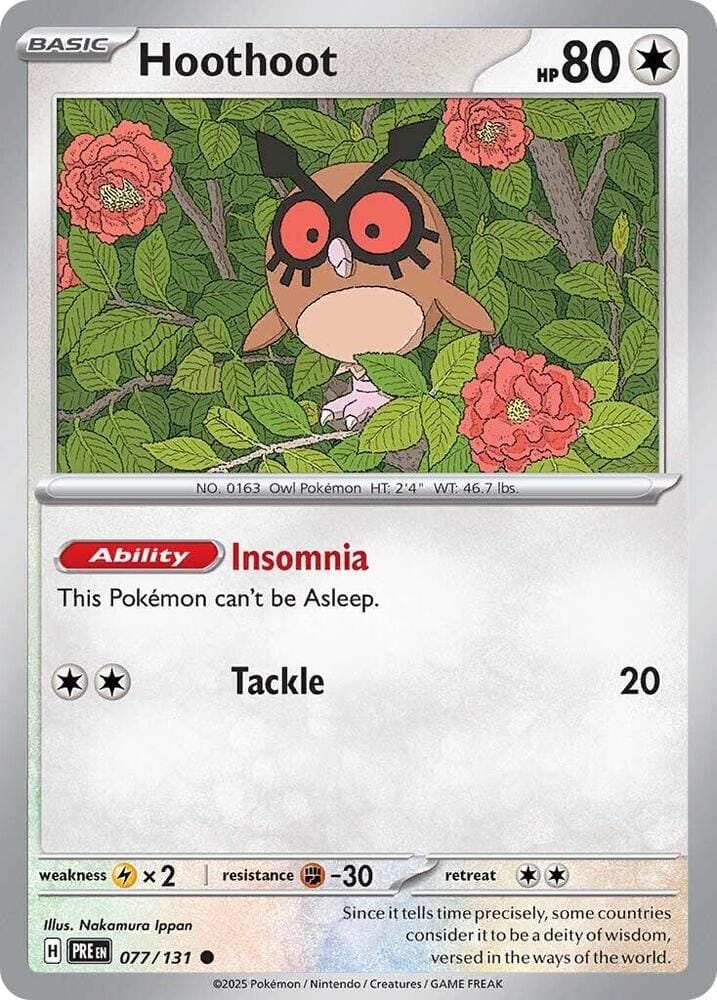 Hoothoot (077/131) [Scarlet & Violet: Prismatic Evolutions] - Pokemon Cards For Your TCG Needs!