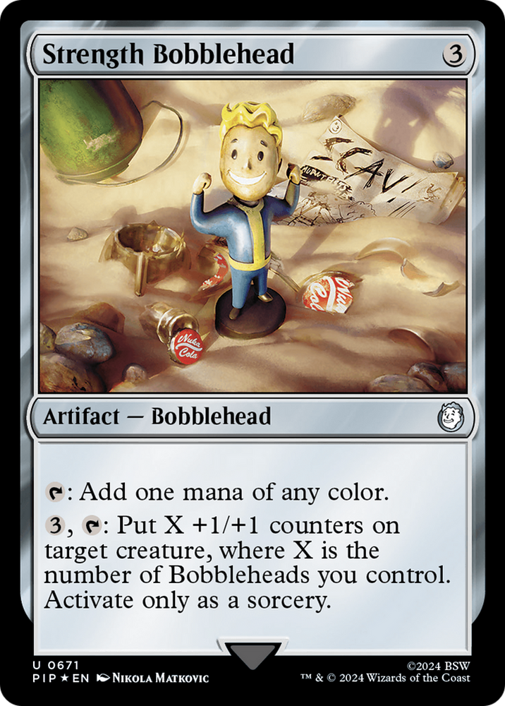 Strength Bobblehead (Surge Foil) [Fallout] Magic: The Gathering