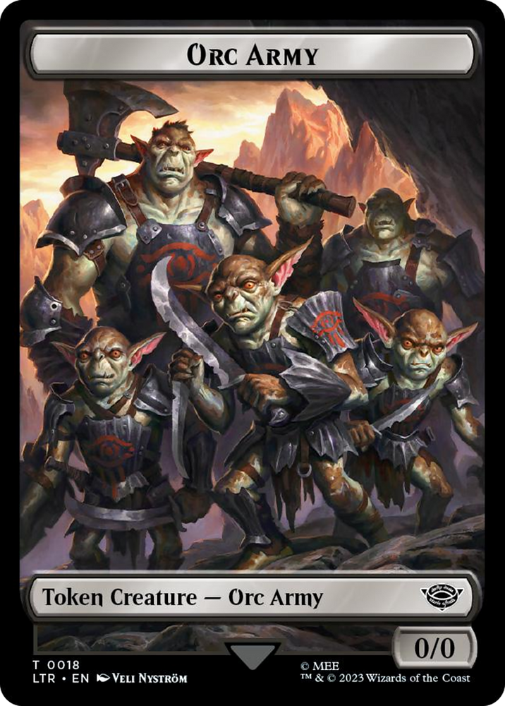 Orc Army (0018) // Food (0024) Double-Sided Token (Surge Foil) [The Lord of the Rings: Tales of Middle-Earth Tokens] Magic: The Gathering
