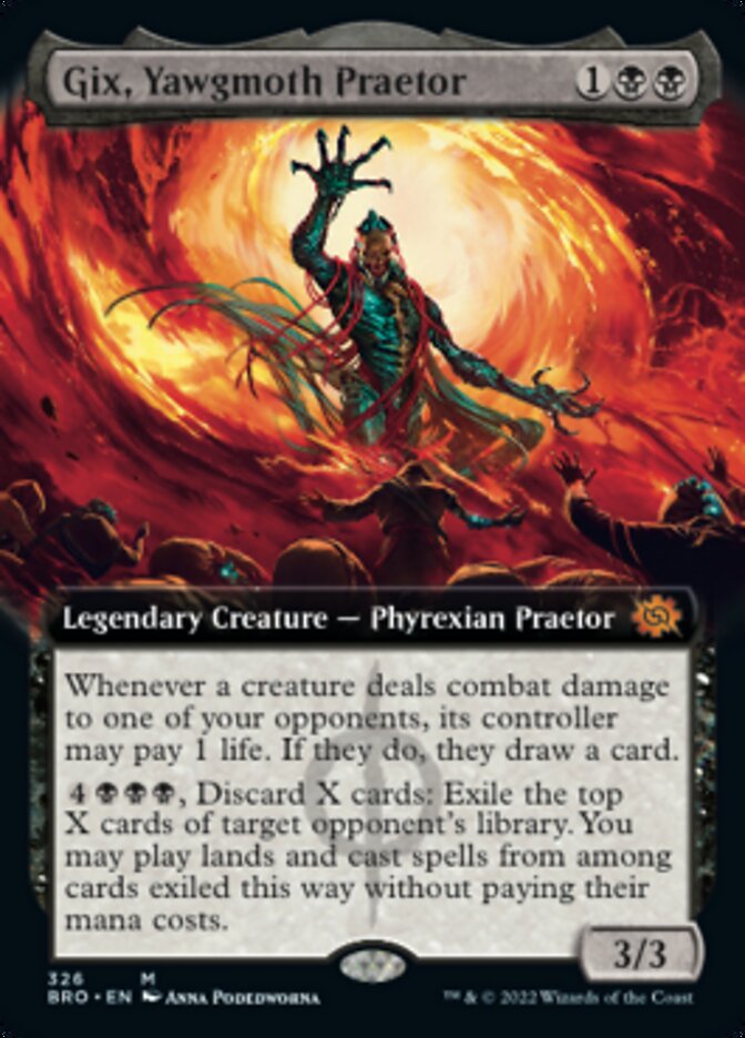 Gix, Yawgmoth Praetor (Extended Art) [The Brothers' War] Magic: The Gathering