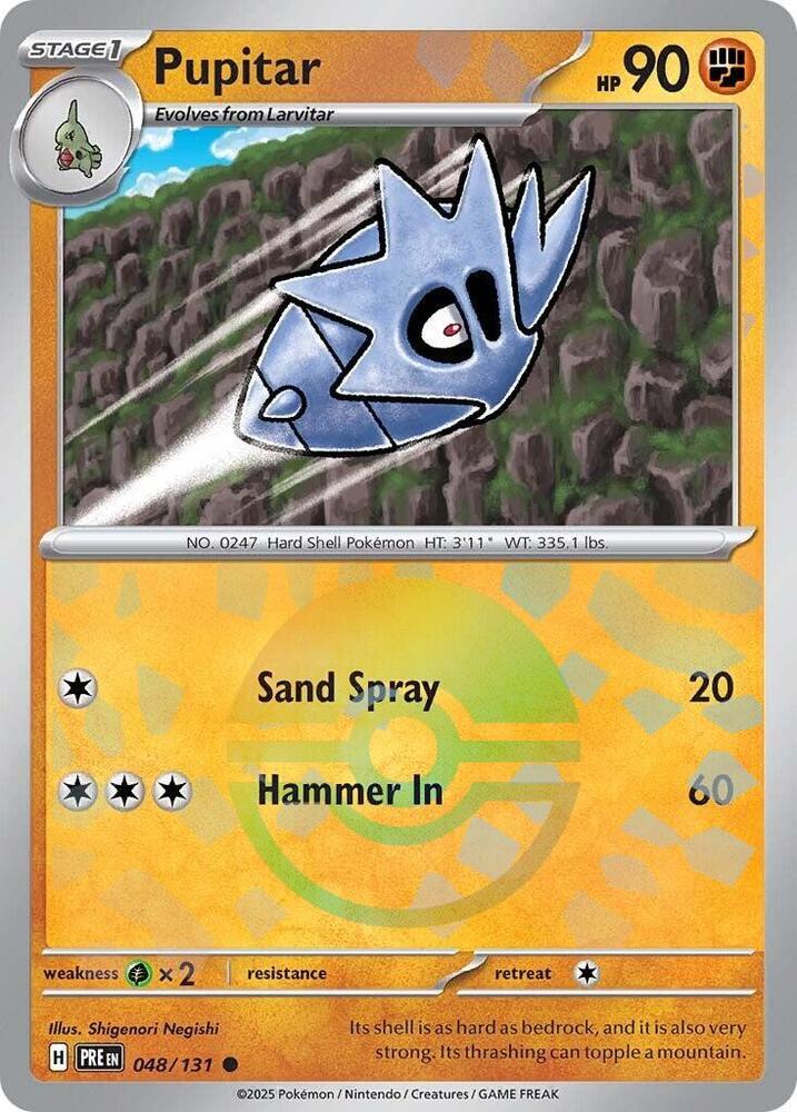 Pupitar (048/131) (Poke Ball Pattern) [Scarlet & Violet: Prismatic Evolutions] Pokémon