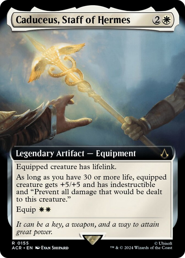 Caduceus, Staff of Hermes (Extended Art) [Assassin's Creed] Magic: The Gathering