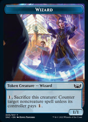 Treasure (014) // Wizard Double-Sided Token [Streets of New Capenna Tokens] Magic: The Gathering