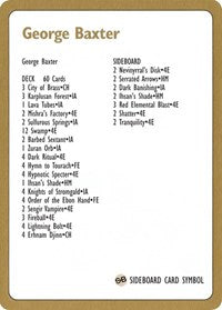 1996 George Baxter Decklist Card [World Championship Decks] Magic: The Gathering