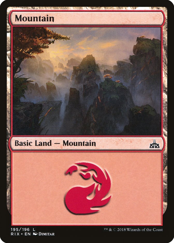 Mountain (195) [Rivals of Ixalan] Magic: The Gathering