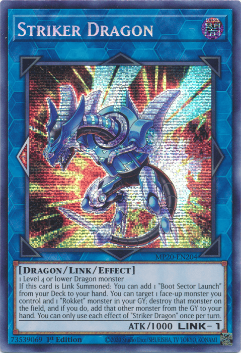 Striker Dragon [MP20-EN204] Prismatic Secret Rare - Yugioh Cards For Your TCG Needs!