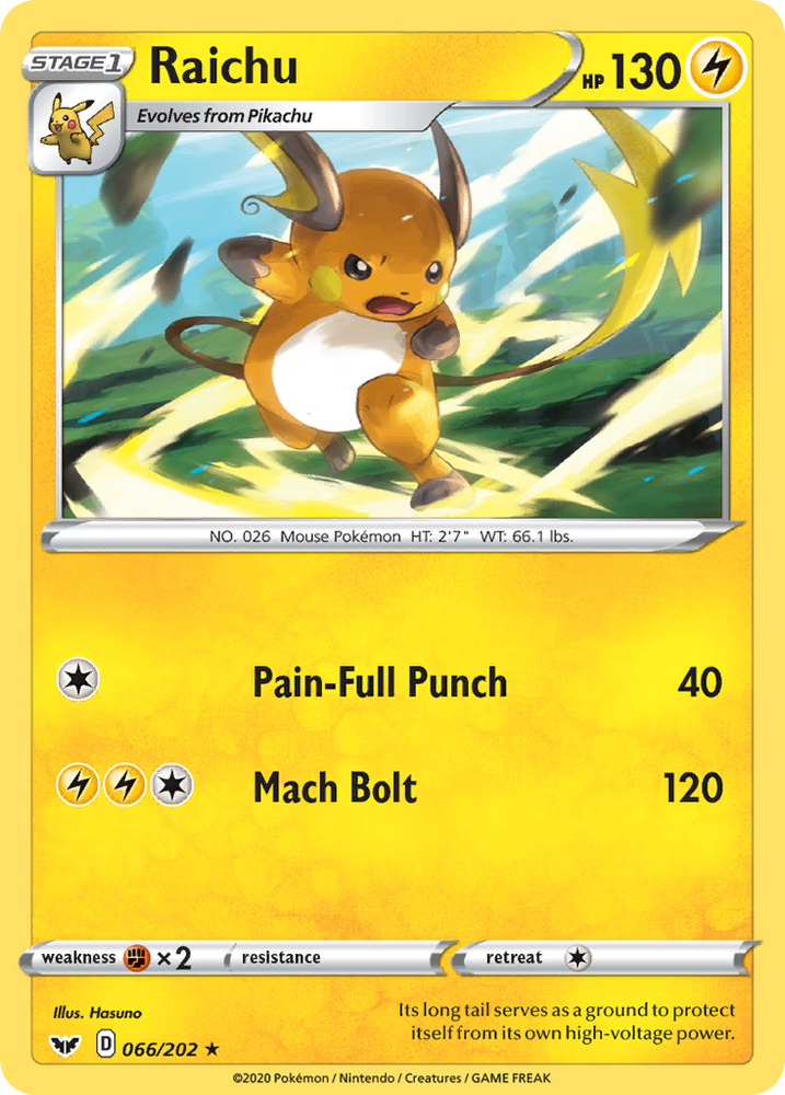 Raichu (066/202) [Sword & Shield: Base Set] Pokémon