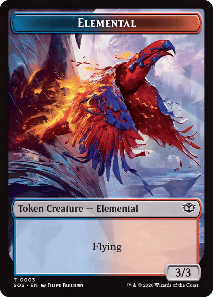 Elemental (0003) // Treasure Double-Sided Token [Secrets of Strixhaven Tokens]