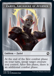 Wolf // Zariel, Archduke of Avernus Emblem Double-Sided Token [Dungeons & Dragons: Adventures in the Forgotten Realms Tokens] Magic: The Gathering