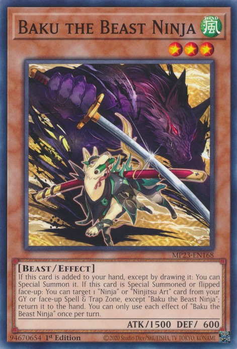 Baku the Beast Ninja [MP23-EN168] Common - Yugioh Cards For Your TCG Needs!