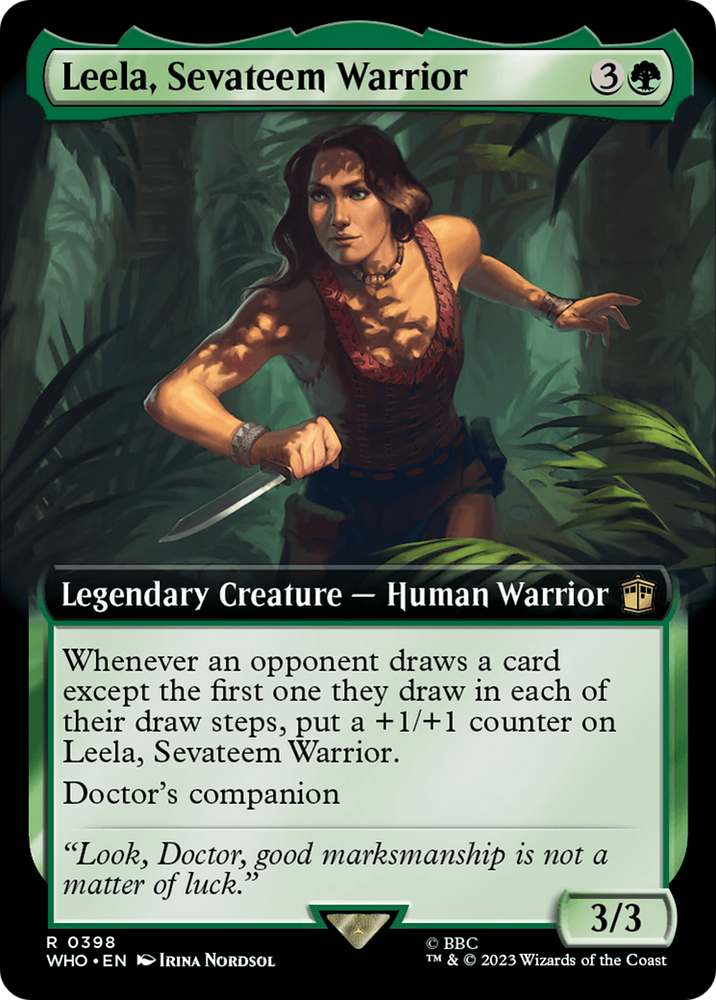 Leela, Sevateem Warrior (Extended Art) [Doctor Who] Magic: The Gathering