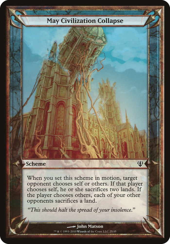 May Civilization Collapse (Schemes) [Archenemy Schemes] Magic: The Gathering