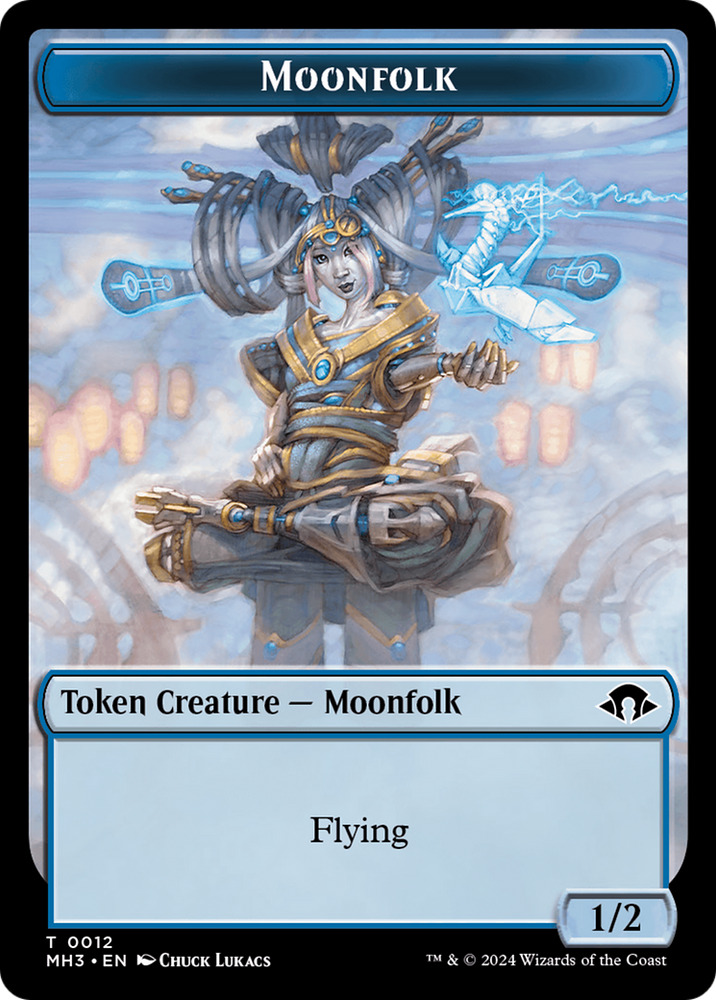 Eldrazi Spawn // Moonfolk Double-Sided Token [Modern Horizons 3 Tokens] Magic: The Gathering
