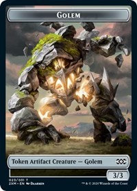 Golem // Human Soldier Double-Sided Token [Double Masters Tokens] Magic: The Gathering