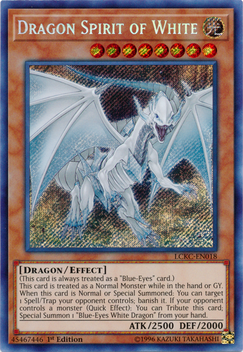 Dragon Spirit of White [LCKC-EN018] Secret Rare Yu-Gi-Oh!