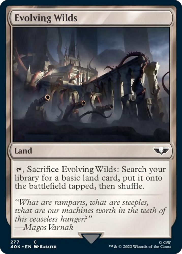 Evolving Wilds (Surge Foil) [Warhammer 40,000] Magic: The Gathering