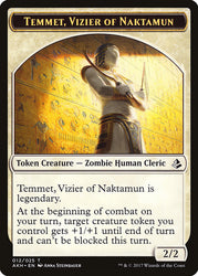 Temmet, Vizier of Naktamun // Zombie Double-Sided Token [Amonkhet Tokens] Magic: The Gathering