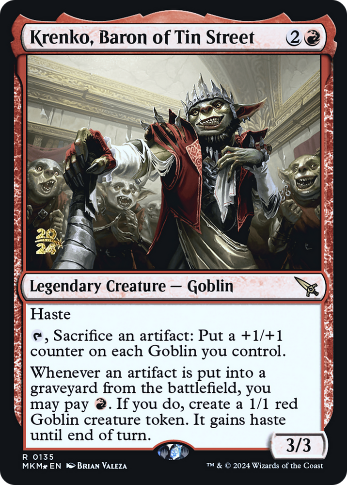 Krenko, Baron of Tin Street [Murders at Karlov Manor Prerelease Promos] Magic: The Gathering