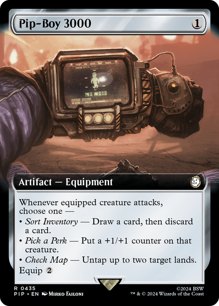 Pip-Boy 3000 (Extended Art) [Fallout] Magic: The Gathering