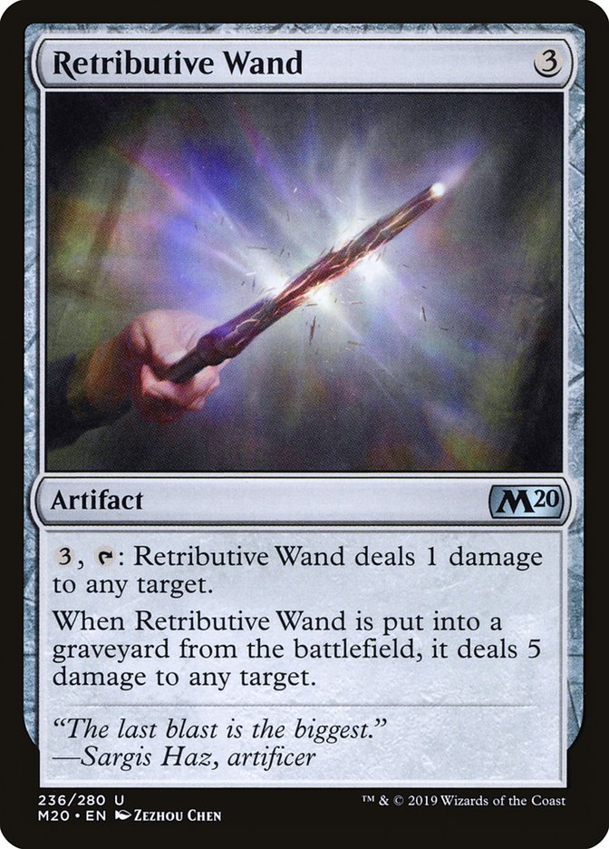 Retributive Wand [Core Set 2020] Magic: The Gathering