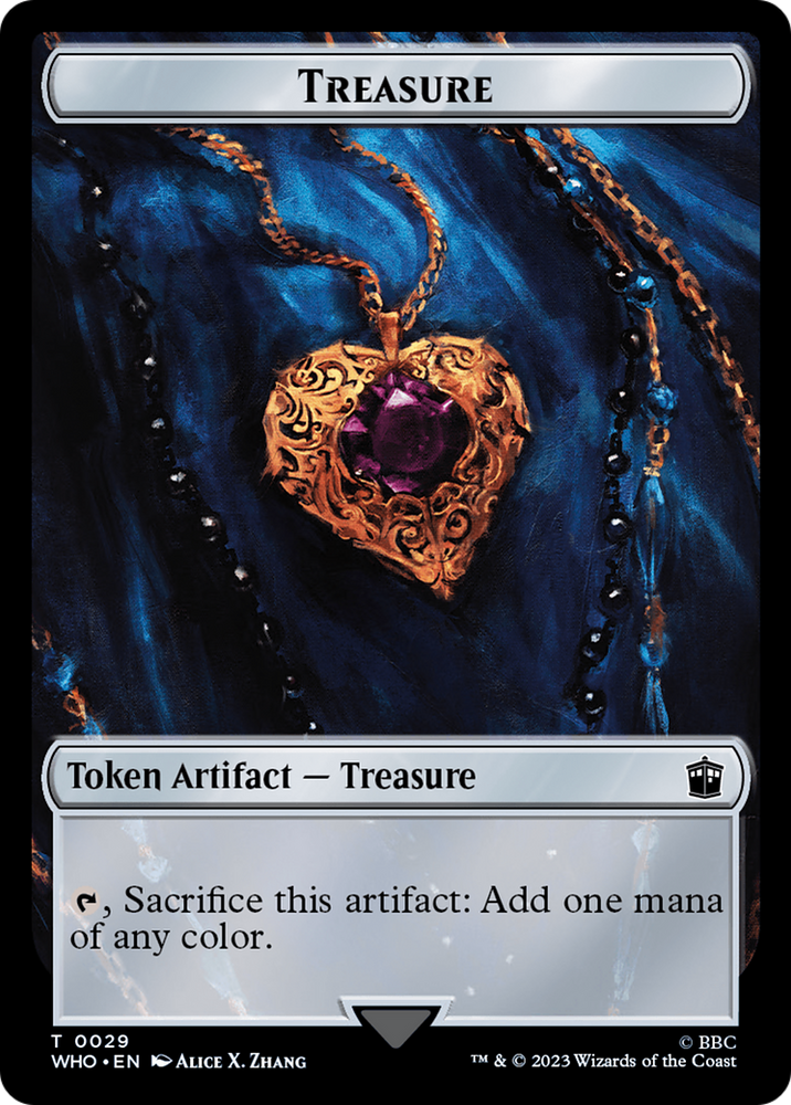 Warrior // Treasure (0029) Double-Sided Token [Doctor Who Tokens] Magic: The Gathering