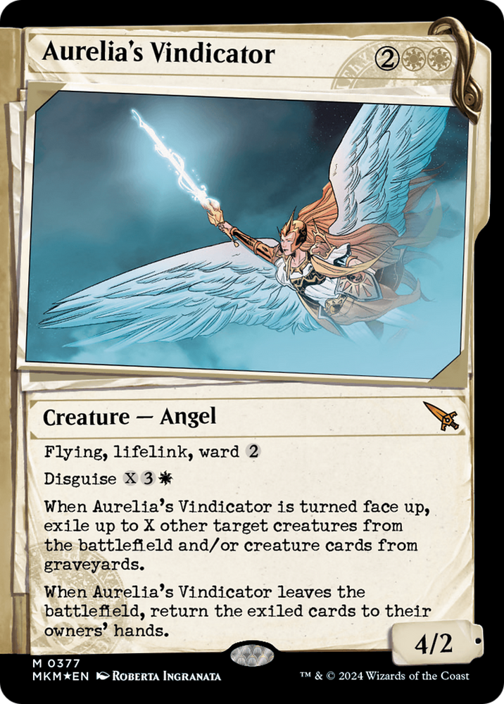 Aurelia's Vindicator (Showcase) (Invisible Ink) [Murders at Karlov Manor] Magic: The Gathering