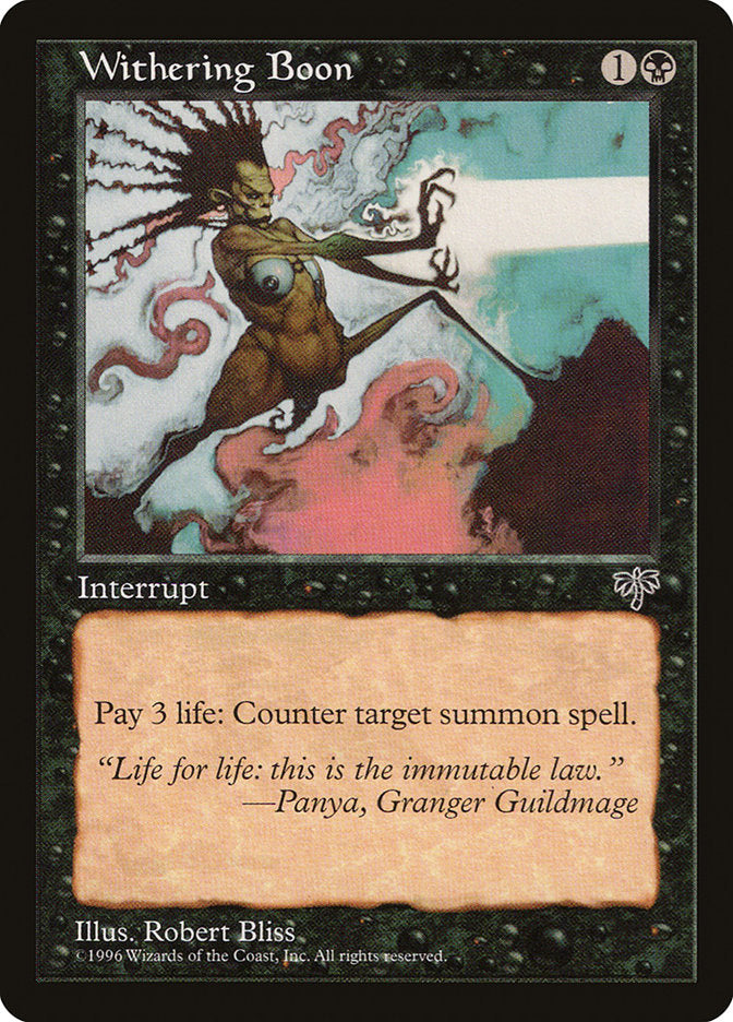 Withering Boon [Mirage] Magic: The Gathering
