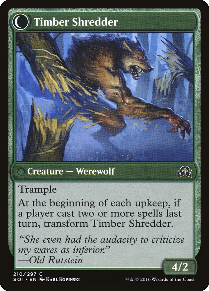 Hinterland Logger // Timber Shredder [Shadows over Innistrad] Magic: The Gathering