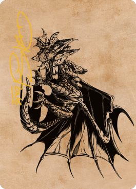 Ancient Copper Dragon Art Card (52) (Gold-Stamped Signature) [Commander Legends: Battle for Baldur's Gate Art Series] Magic: The Gathering