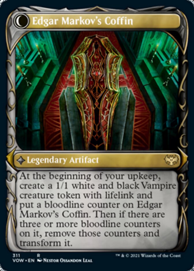 Edgar, Charmed Groom // Edgar Markov's Coffin (Showcase Fang Frame) [Innistrad: Crimson Vow] Magic: The Gathering