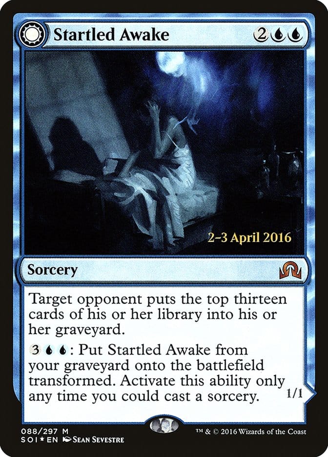 Startled Awake // Persistent Nightmare [Shadows over Innistrad Prerelease Promos] Magic: The Gathering