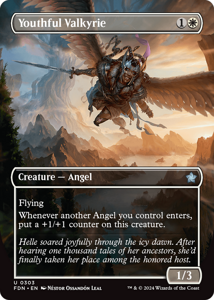 Youthful Valkyrie (Borderless) [Foundations] Magic: The Gathering
