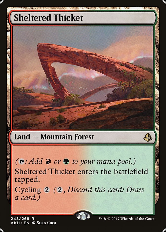 Sheltered Thicket [Amonkhet] Magic: The Gathering