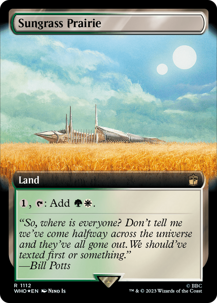 Sungrass Prairie (Extended Art) (Surge Foil) [Doctor Who] Magic: The Gathering