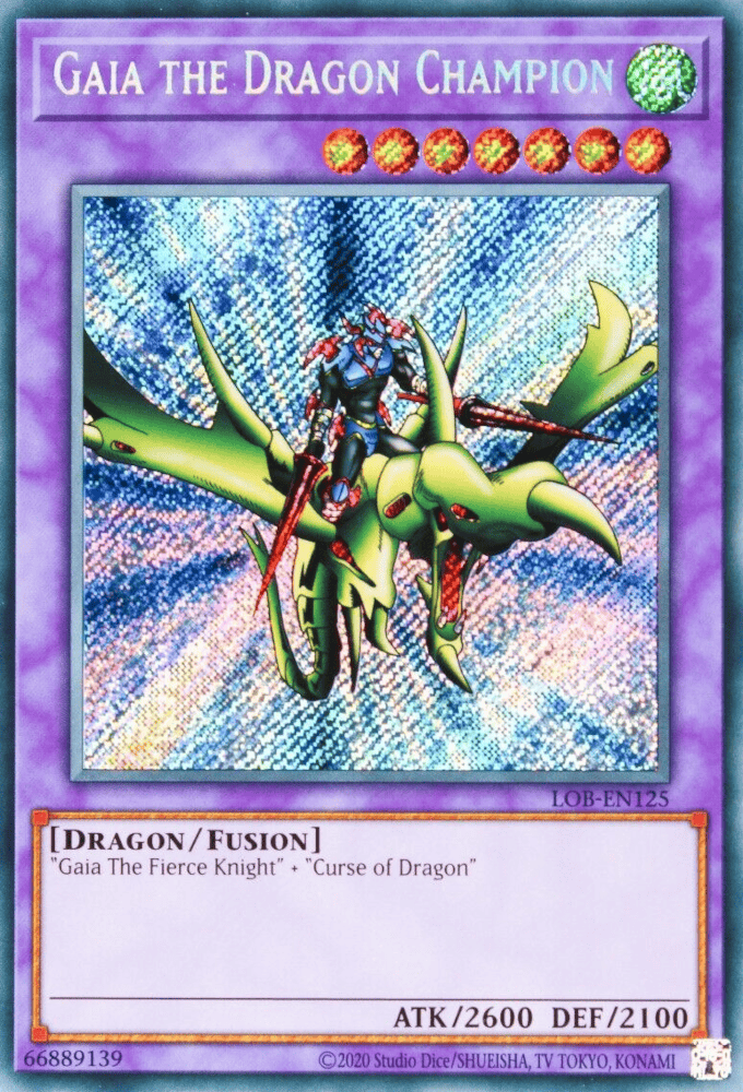 Gaia the Dragon Champion (25th Anniversary) [LOB-EN125] Secret Rare - Yugioh Cards For Your TCG Needs!