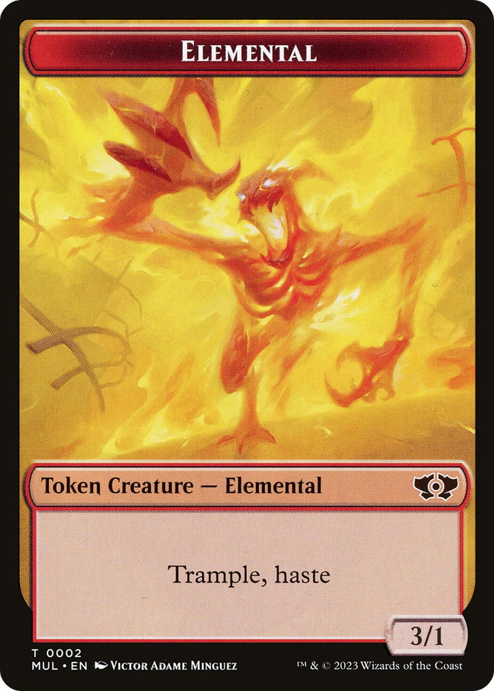 Elemental (02) // Spirit (14) Double-Sided Token [March of the Machine Tokens] Magic: The Gathering