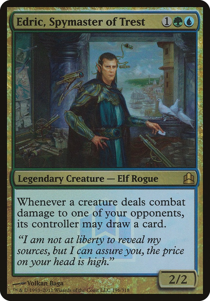 Edric, Spymaster of Trest (Launch) (Oversized) [Commander 2011 Oversized] Magic: The Gathering