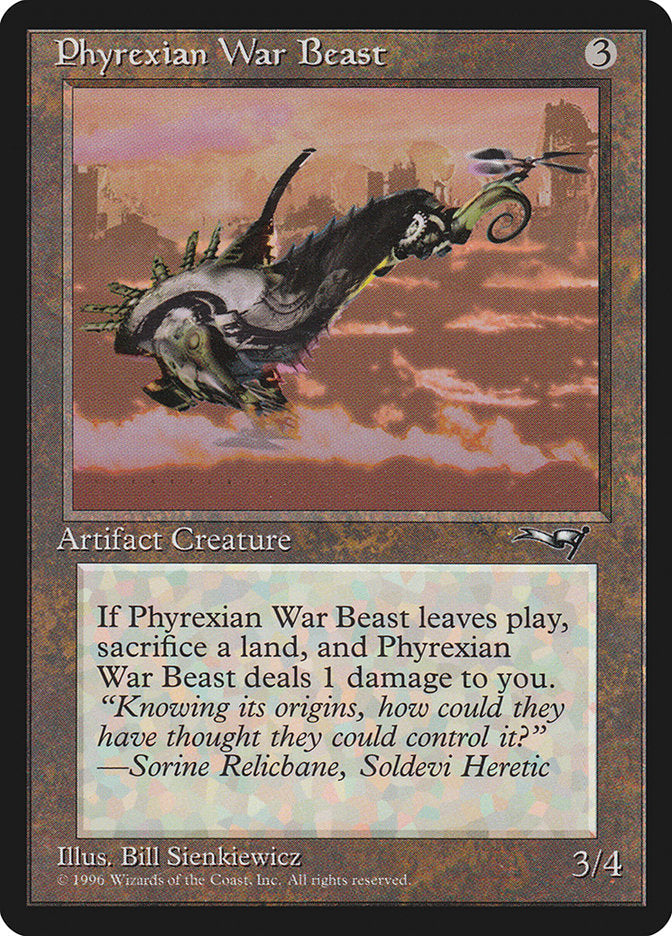 Phyrexian War Beast (Signature on Left) [Alliances] Magic: The Gathering