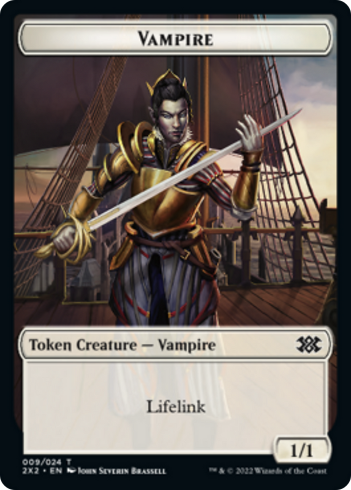 Cat Dragon // Vampire Double-Sided Token [Double Masters 2022 Tokens] Magic: The Gathering